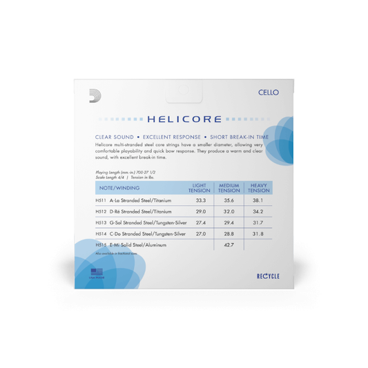 D'Addario Helicore Cello String, Medium Tension