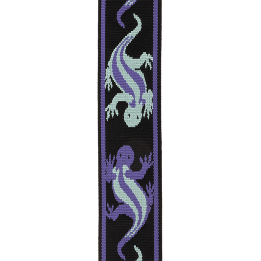 D'Addario Vintage Planet Waves Lizards Guitar Strap, Green/Blue