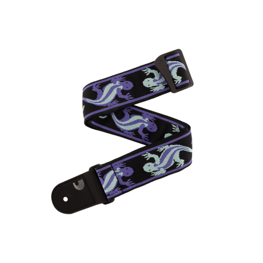 D'Addario Vintage Planet Waves Lizards Guitar Strap, Green/Blue