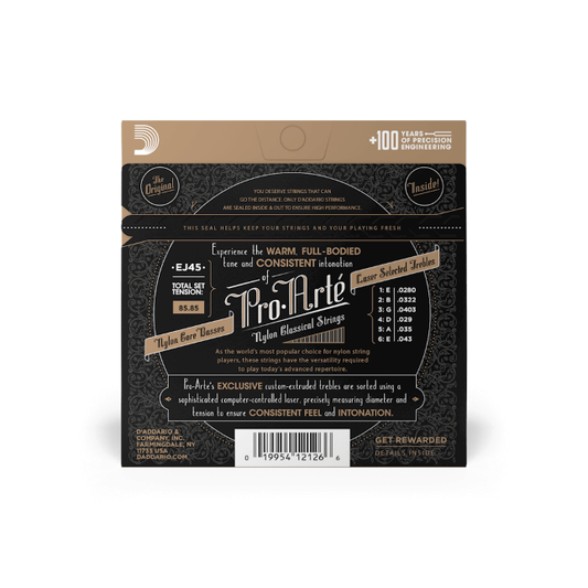 D'Addario EJ45 Pro-Arté Nylon Classical Guitar Strings, Normal Tension