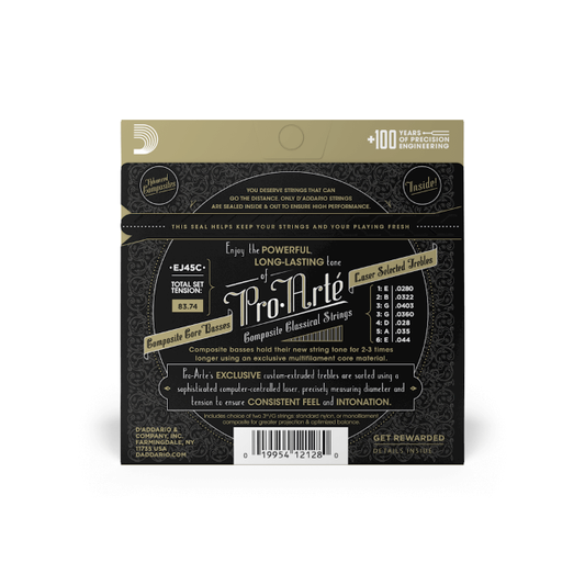 D'Addario EJ45C Composite Classical Guitar Strings, Medium Tension