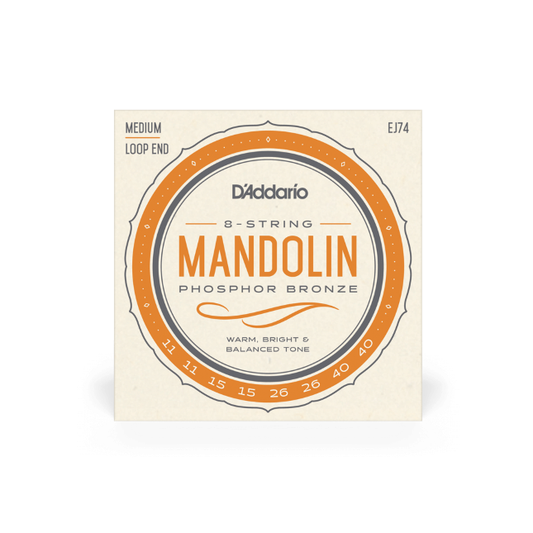 D'Addario EJ74 11-40 Medium Mandolin String Set, Phosphor Bronze