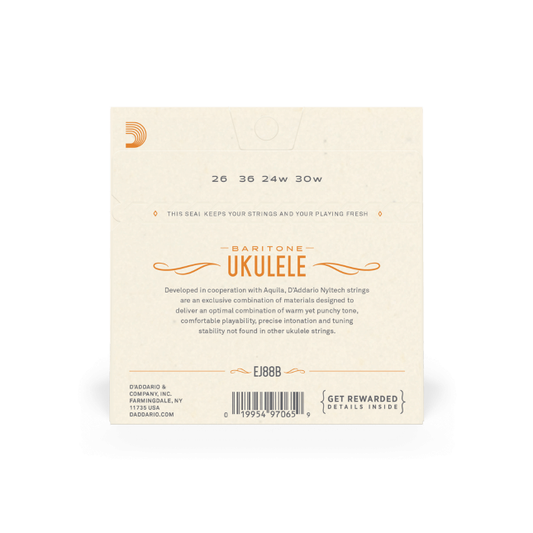 D'Addario EJ88B Ukulele Nyltech String Set, Baritone