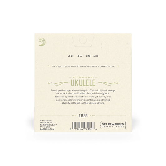 D'Addario EJ88S Ukulele Nyltech String Set, Soprano