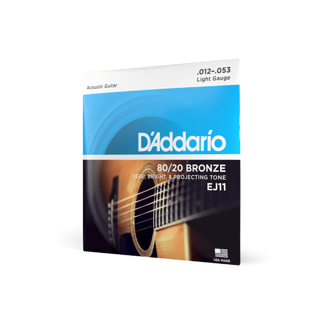 D Addario EJ11 12 53 Light 80 20 Bronze Acoustic Guitar Strings