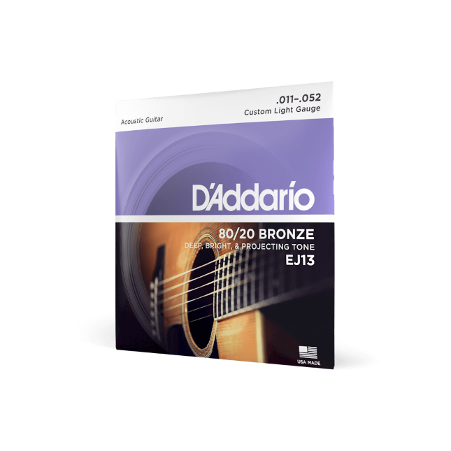 D Addario EJ13 11 52 Custom Light 80 20 Bronze Acoustic Guitar