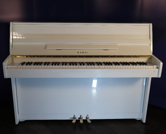 Kawai CE7N Secondhand Compact Upright Piano, Polished White