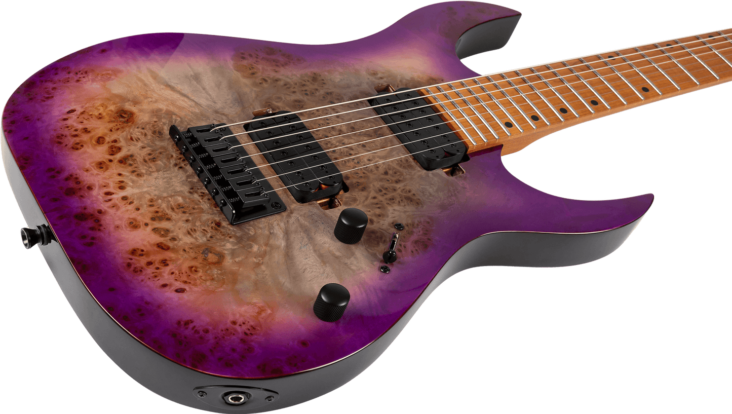 Spira S457 7-String Electric Guitar, Trans Purple