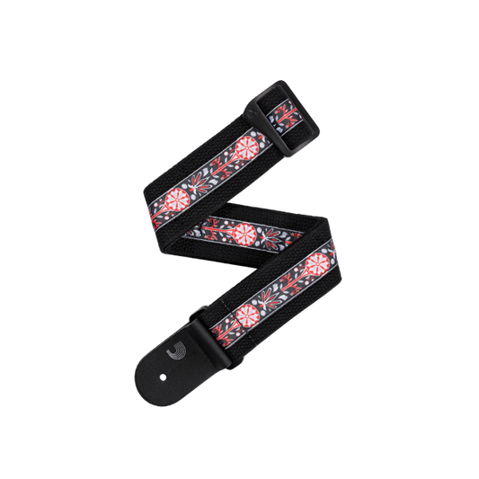 D'Addario Deluxe Cotton Guitar Strap, Black