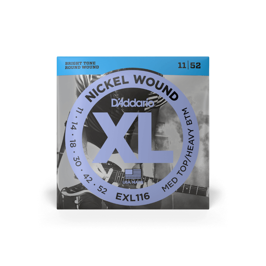 D'Addario EXL116 11-52 Medium Top Heavy Bottom, Nickel Wound Electric Guitar Strings