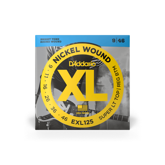 D'Addario EXL125 09-46 Super Light Top/Regular Bottom, XL Nickel Electric Guitar Strings