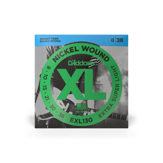 D'Addario XL Nickel Wound guitar string set packaging on a white background