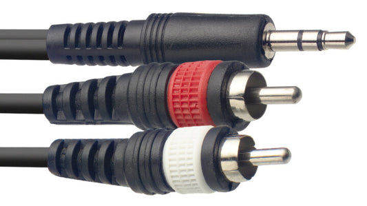 Stagg Y-Cable (Mini Jack-RCA), 3m (10")