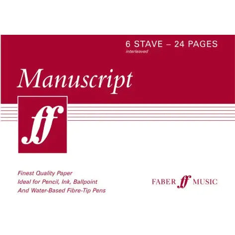 Faber Music: Manuscript A5 6-stave 24pp (interleaved)