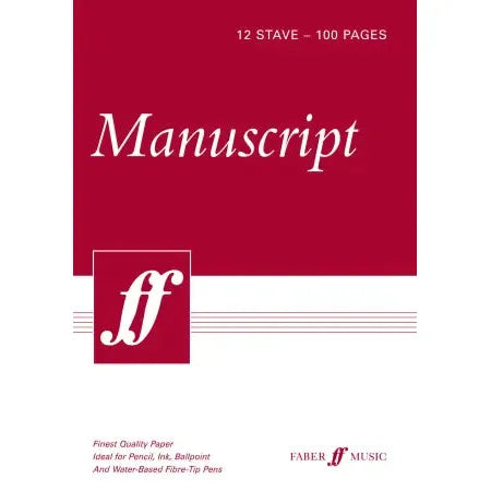 Faber Music: Manuscript A4 12-stave 100pp (white pad)