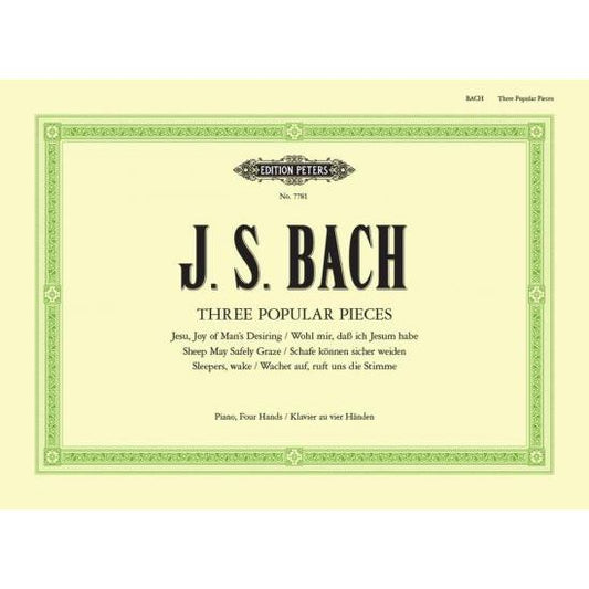 Bach, Johann Sebastian: Three Popular Pieces, Arranged for Piano Duet
Jesu, Joy of Man’s Desiring; Sheep May Safely Graze; Sleepers, wake