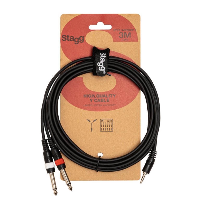 Stagg Y-Cable (mini Jack-Jack), 3m (10