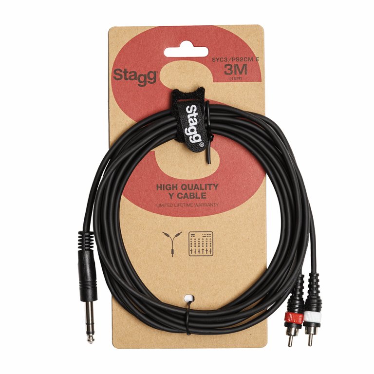 Stagg Y-Cable (Jack-RCA), 3m (10