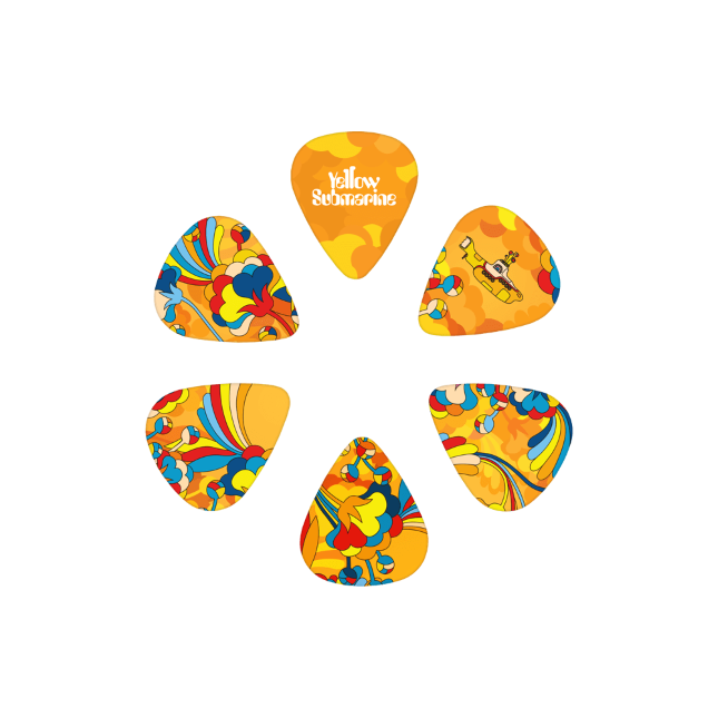 D'Addario Beatles Yellow Submarine 55th Anniversary Guitar Picks, Primrose Prairie