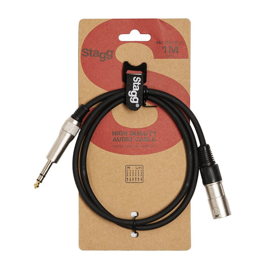 Stagg Audio Cable XLR(m)-to-Jack(m), 1m (3")
