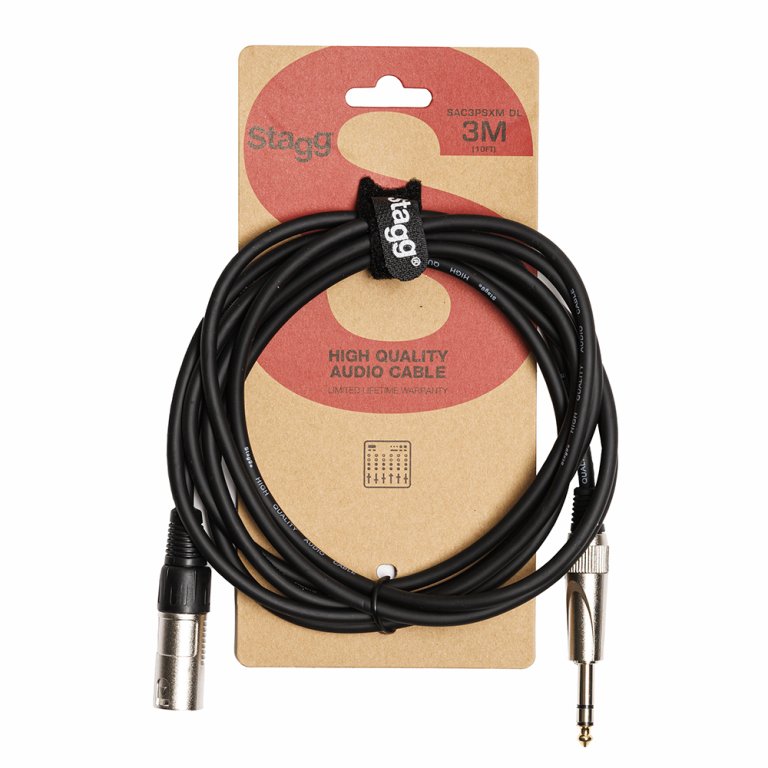 Stagg Audio Cable XLR(m)-to-Jack(m), 3m (10