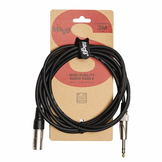 Stagg Audio Cable XLR(m)-to-Jack(m), 3m (10")
