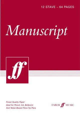 Faber Music: Manuscript A4 12-stave 64pp (spiral white)