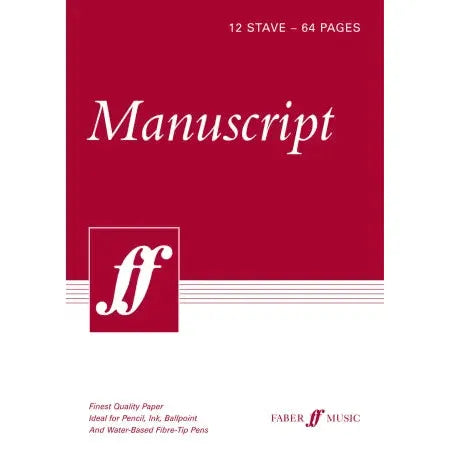 Faber Music: Manuscript A4 12-stave 64pp (spiral white)