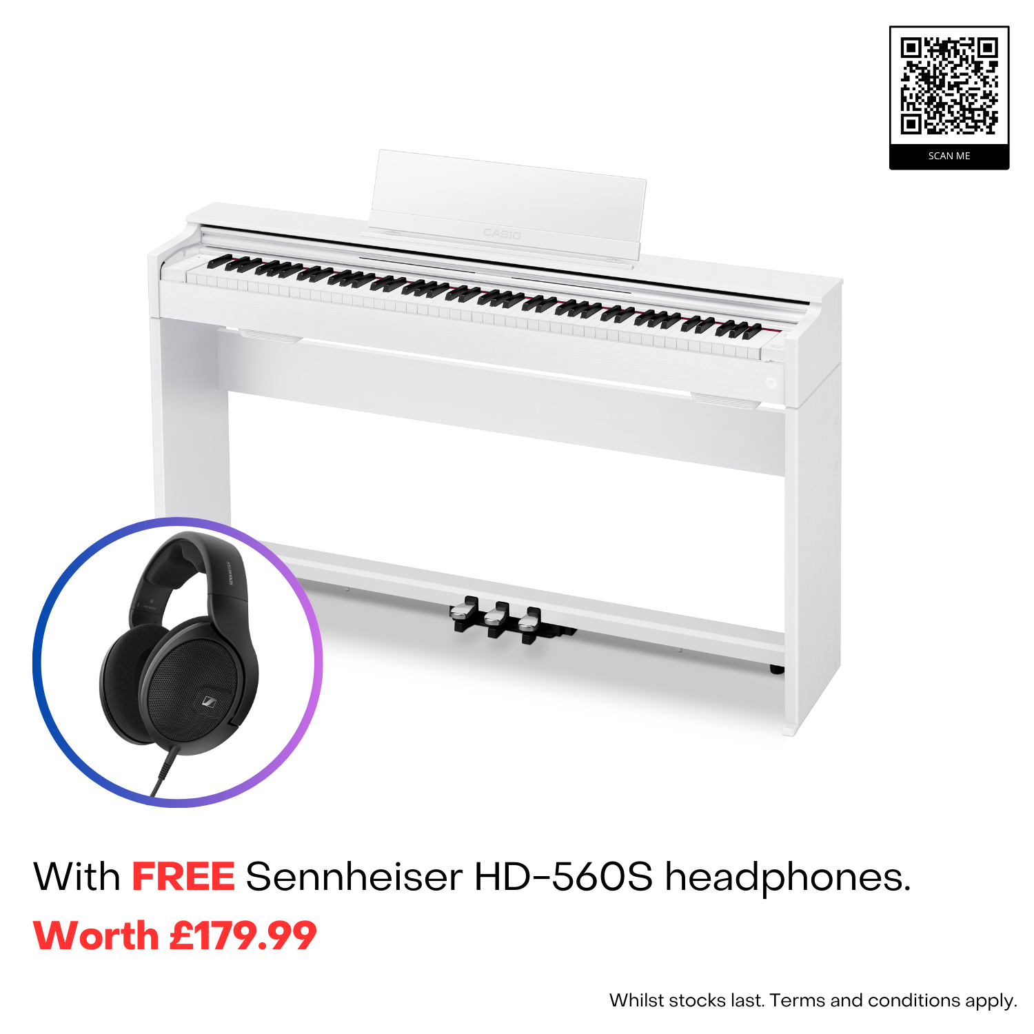 Casio APS200 Celviano Digital Piano with FREE Sennheiser HP-560 Headphones worth £179