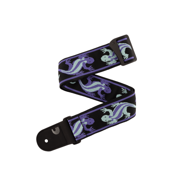 D'Addario Vintage Planet Waves Lizards Guitar Strap, Green/Blue