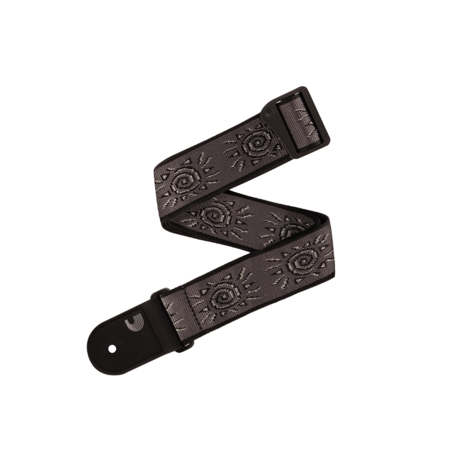 D'Addario Vintage Planet Waves Suns Guitar Strap, Silver