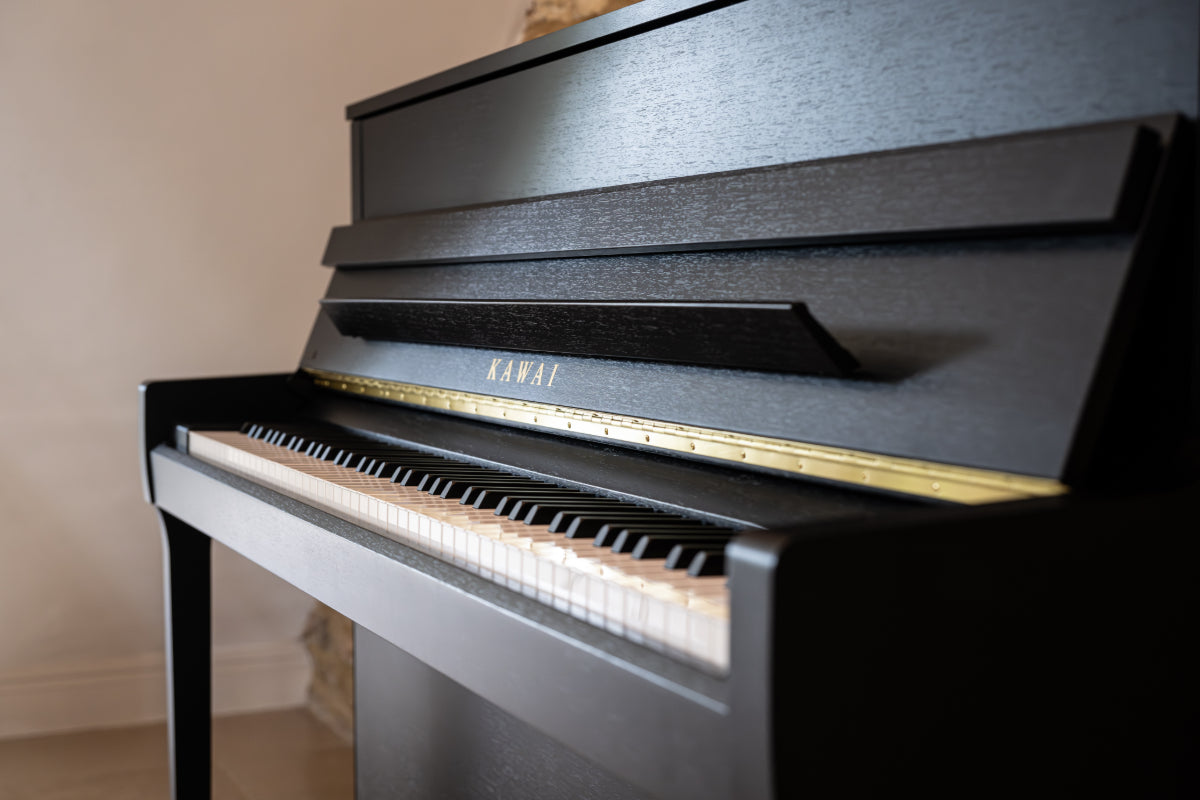 Kawai E200 Studio Upright Piano, Satin Black