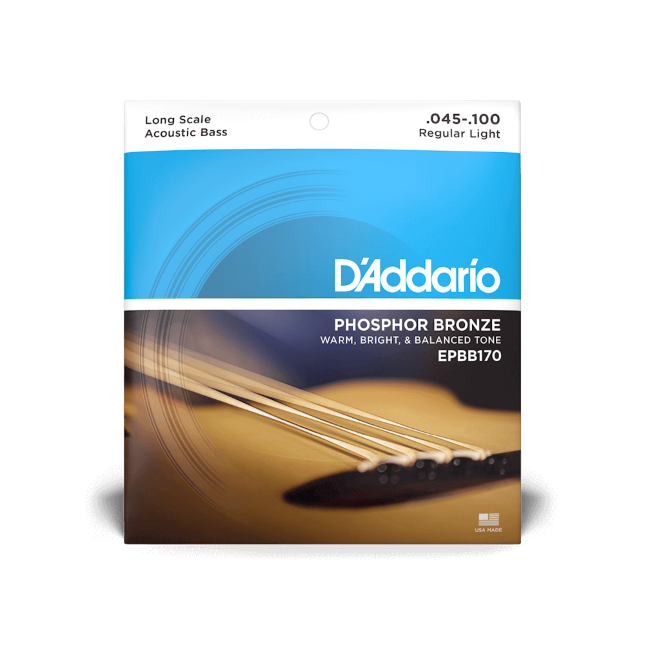 D'Addario EPBB170 45-100 Regular Light, Long Scale Phosphor Bronze Acoustic Bass Guitar Strings