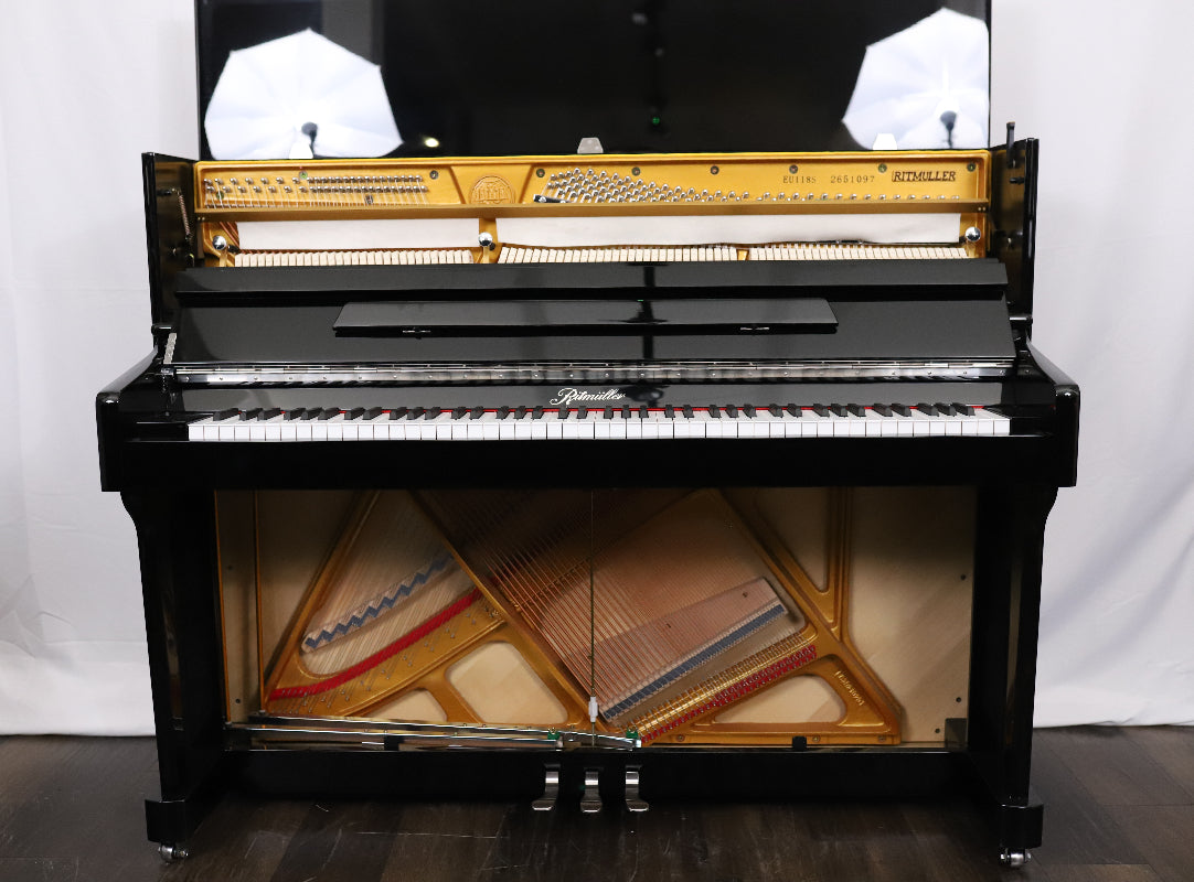 Ritmuller EU118 Secondhand Upright Piano, Polished Black