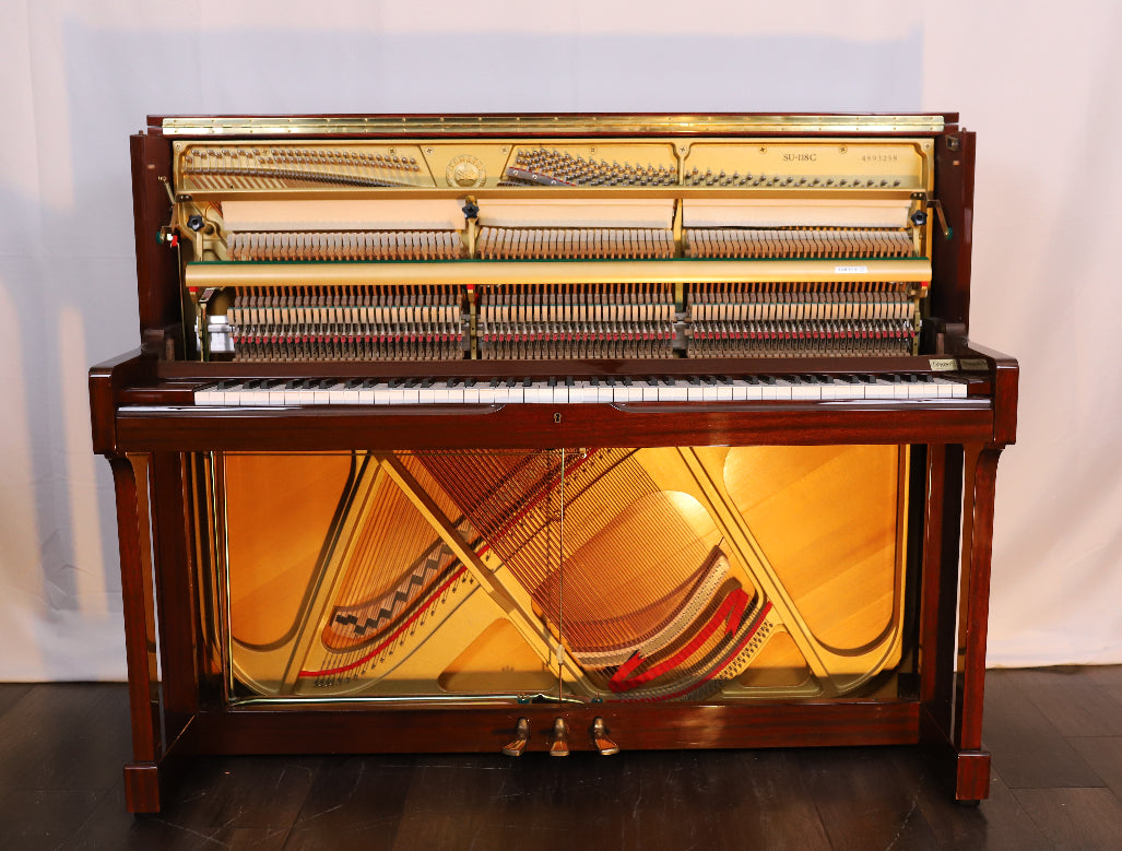 Yamaha SU118 Professional Secondhand Upright Piano, Polished Mahogany