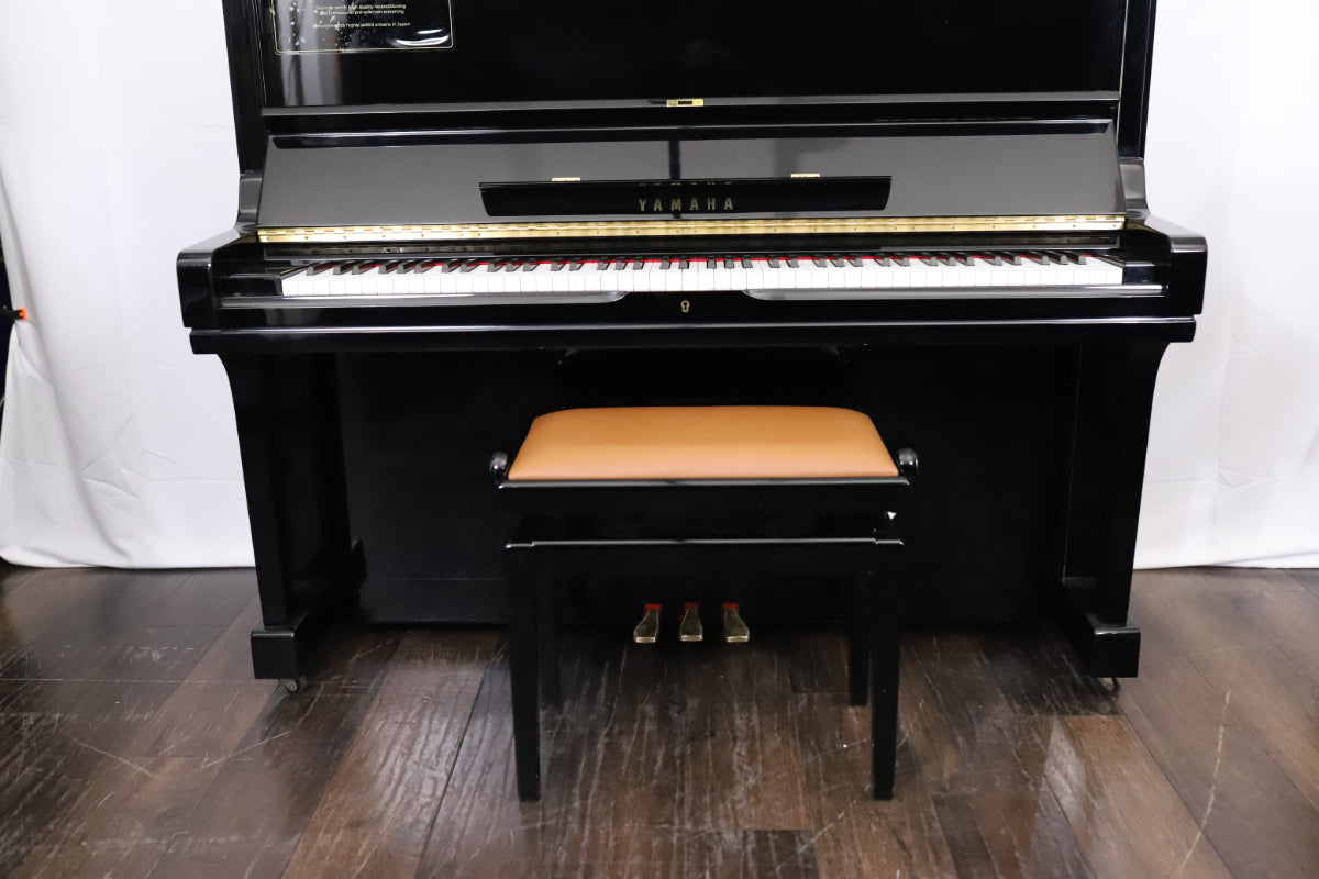 Yamaha U3A Reconditioned Secondhand Professional Upright Piano (4264193), Polished Black