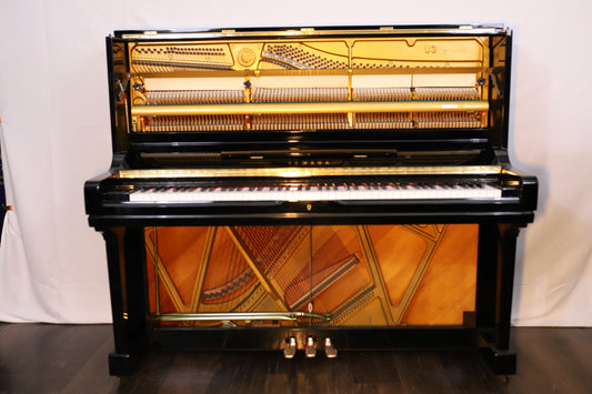 Yamaha U3H Reconditioned Secondhand Professional Upright Piano (1819974), Polished Black