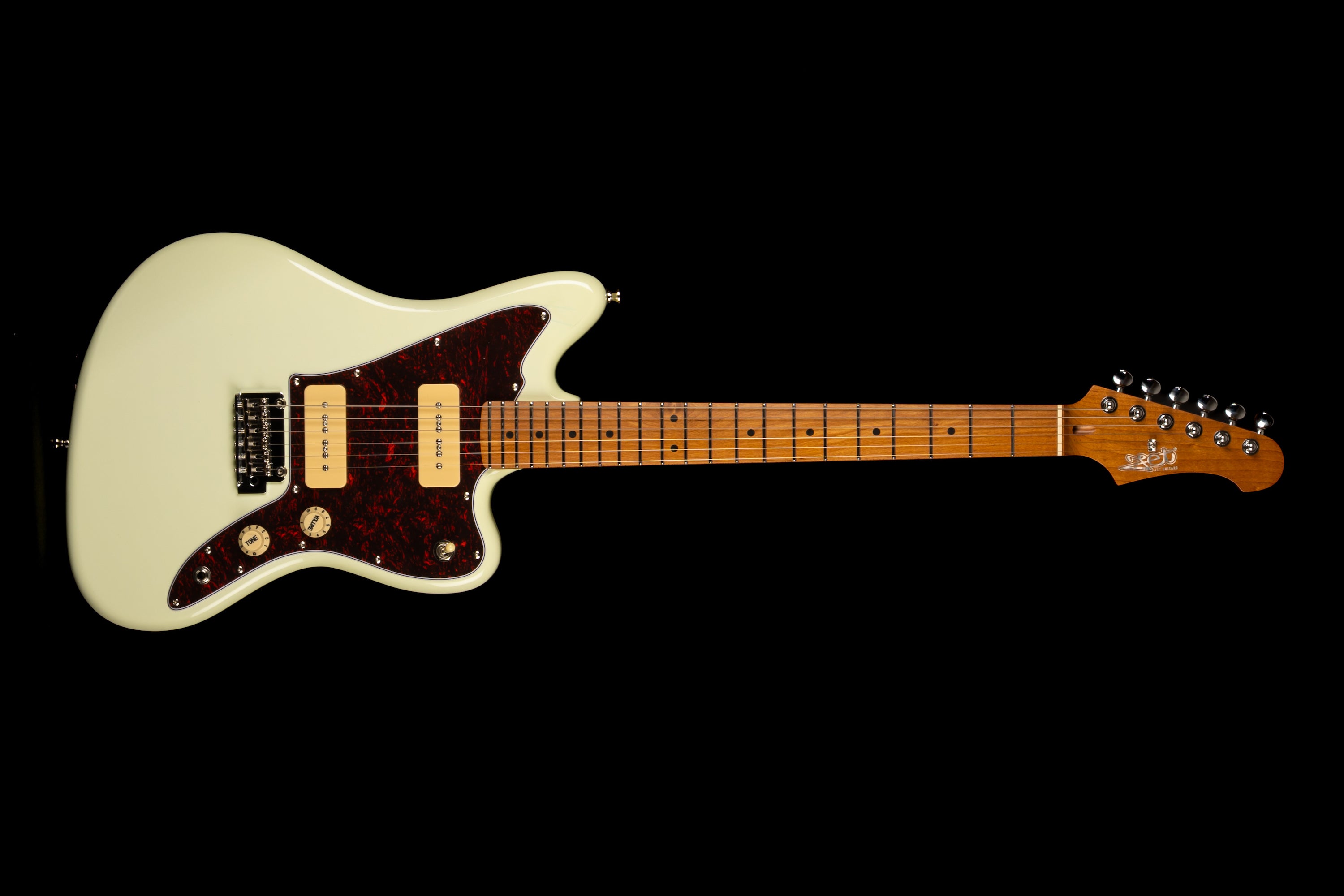 Jet JJ300 Electric Guitar, White (P90)