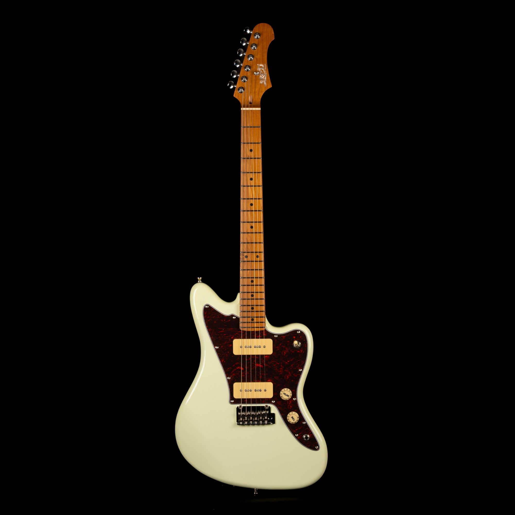 Jet JJ300 Electric Guitar, White (P90)