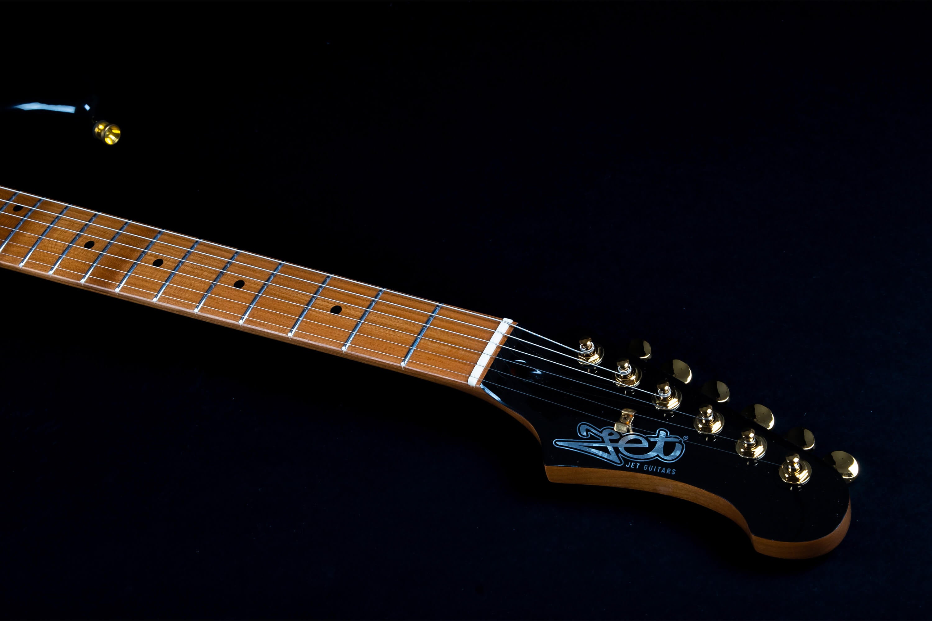 Jet JS400 Electric Guitar, Black with Gold Hardware