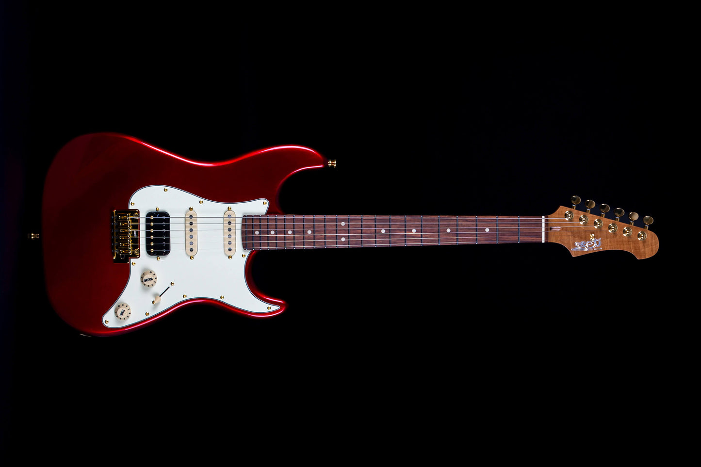 Jet JS480 Electric Guitar, Wine Red with Gold Hardware