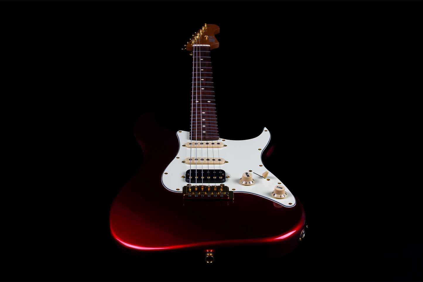 Jet JS480 Electric Guitar, Wine Red with Gold Hardware