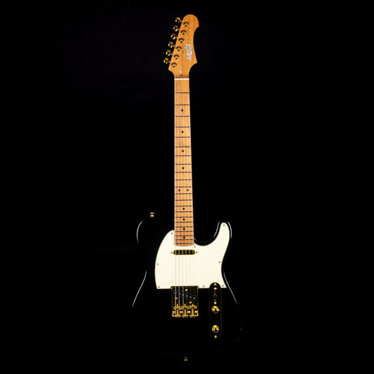 Jet JT300 Electric Guitar, Black with Gold Hardware
