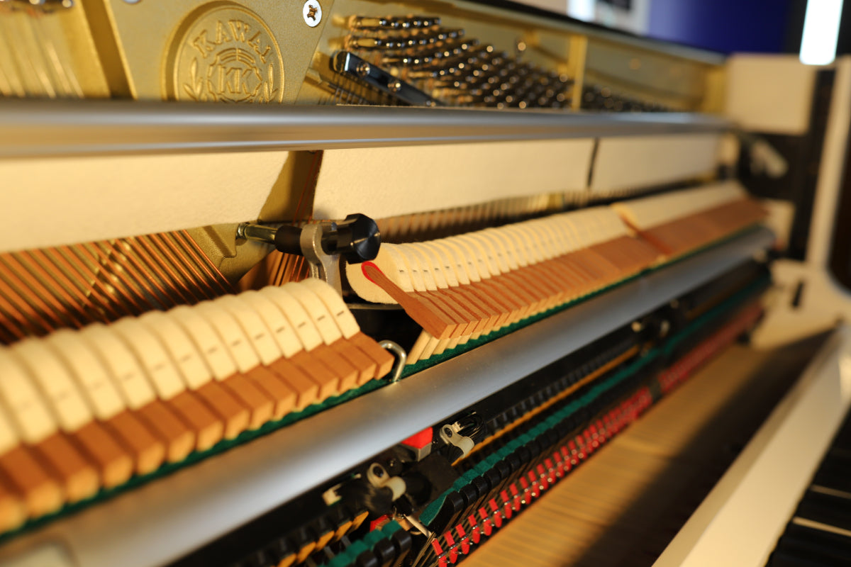 Kawai K200ATX2 Secondhand Upright Silent Piano, Polished White