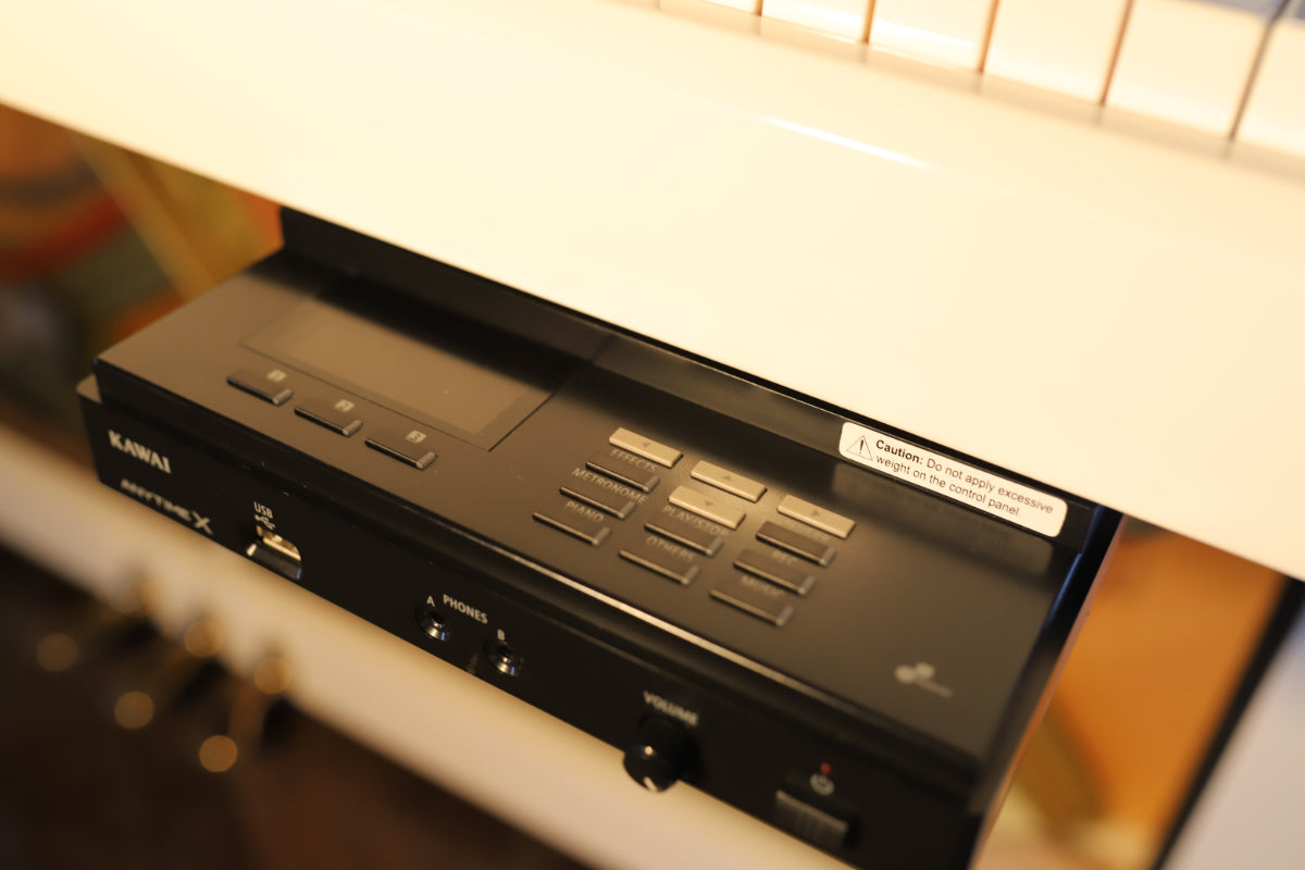 Kawai K200ATX2 Secondhand Upright Silent Piano, Polished White