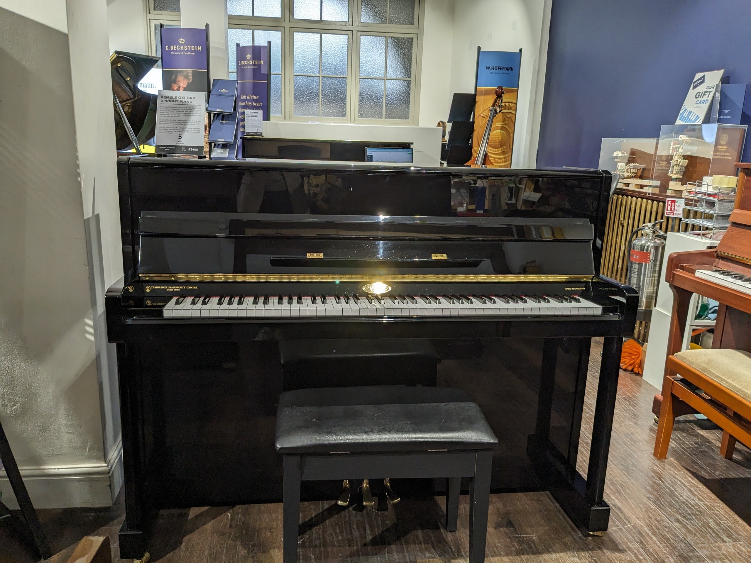 Kemble Oxford Upright Piano Polished Ebony (Second Hand)
