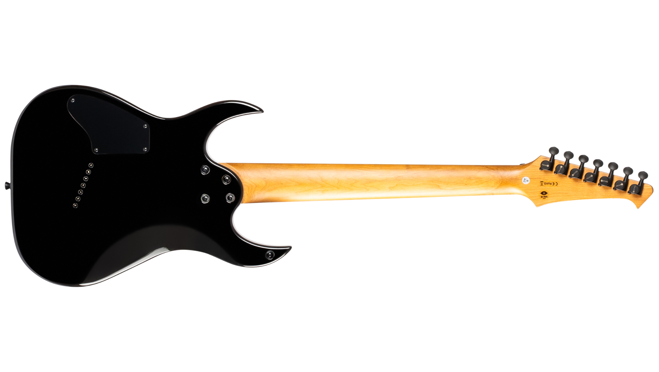 Spira S457 7-String Multiscale Electric Guitar, Trans Blue Burst