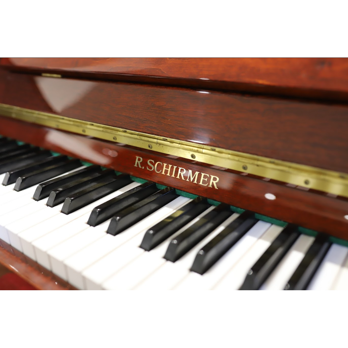 R Schirmer Secondhand Upright Piano Polished Mahogany - 560305897