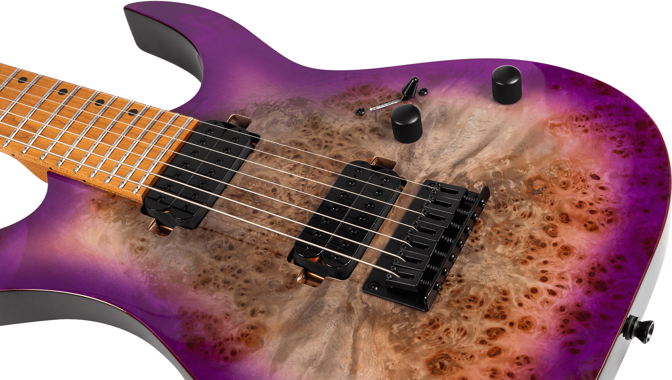 Spira S457 7-String Electric Guitar, Trans Purple