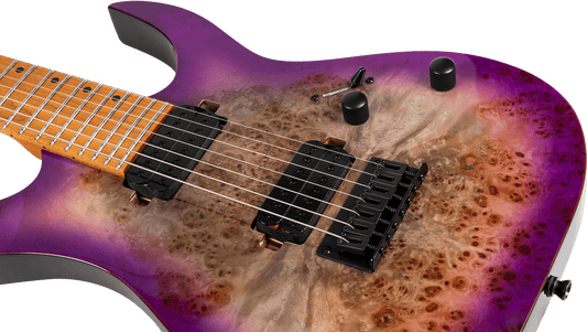 Spira S457 7-String Electric Guitar, Trans Purple